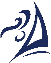 stylized graphic of a sailboat
